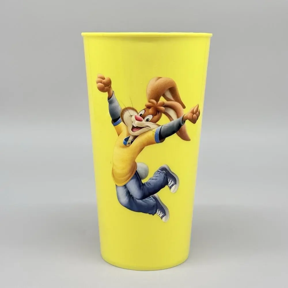 Set Of 2 Nestle Nesquik Bunny Yellow Plastic Tumbler Cups 6.5